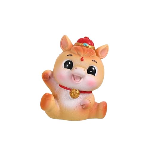2026 Horse Year Mascot Cute Year of The Horse Car Ornament, Animal Statue Chinese Miniature Horse Figures(Style 1)