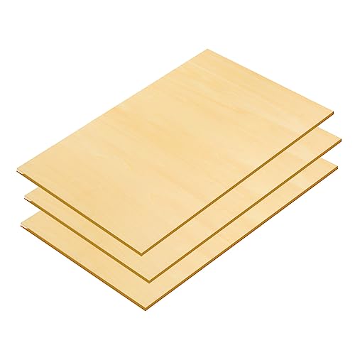 10Pcs 16 x 12 x 1/8 Inch Basswood Sheets, Unfinished Wood Boards, 3mm Basswood for Laser Cutting, Arts and Crafts, Painting, Pyrography, Wood Engraving, Architectural Models