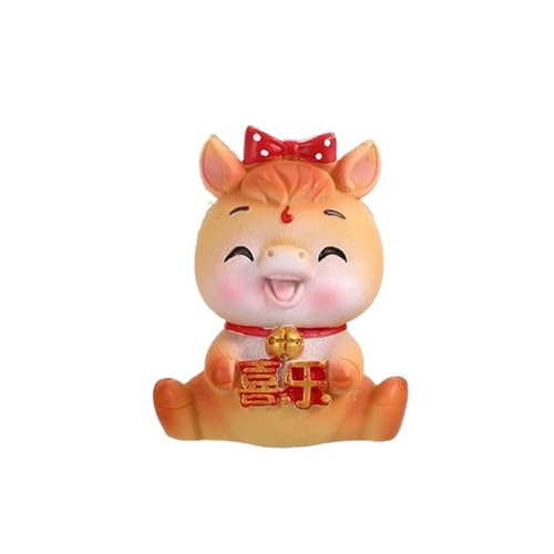 2026 Horse Year Mascot Cute Year of The Horse Car Ornament, Animal Statue Chinese Miniature Horse Figures(Style 1)