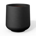 Kante Small Round Curved Black Concrete Planter 9.4" Dia, Outdoor - color: Black, size: 8.2" D