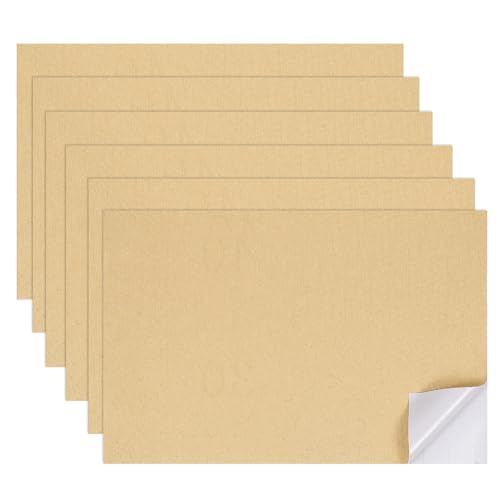 uxcell 6 Sheets Miniature Dollhouse Wallpaper, Silk Pattern Self-Adhesive PVC Flooring Wall, Mini Wall Decor for Dollhouse Sand Table Model Accessories 11.81 x 7.87 Inch (Brown) - color: Brown