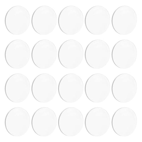 FINGERINSPIRE 60 Pcs Clear Circles Acrylic Sheet 1.18" Circular Miniature Bases 2mm Thick Blanks Action Figure Display Base Round Acrylic Base for Miniatures Wargame Holiday Craft Keychain - color: Clear