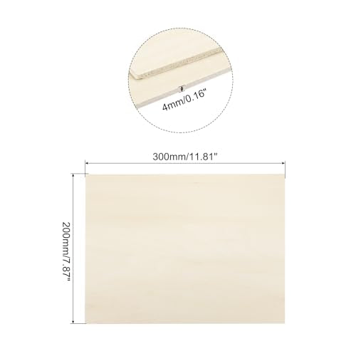 MECCANIXITY 3pcs Basswood Sheet 7.9x12x5/32 Inch Unfinished Wood Boards - size: 7.9 x 12 x 5/32 Inch