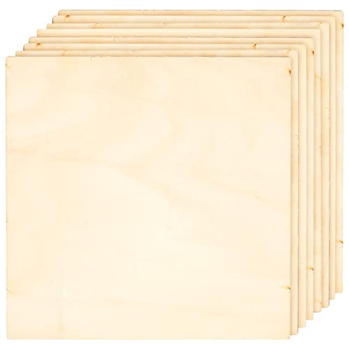 Bright Creations Wood Squares - 8-Pack, 8 x 8 in, 1/8 in Thick Basswood Plywood - Unfinished Thin Wooden Panels for DIY Crafts, Laser Cutting & Craft Paint - size: 1/8 inch