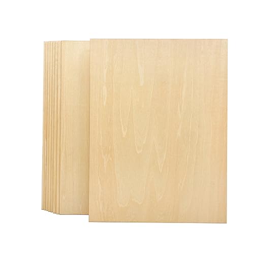 9 Pack 1/16 X 9 X 12 Inch Thin Basswood Plywood Sheets for Crafts