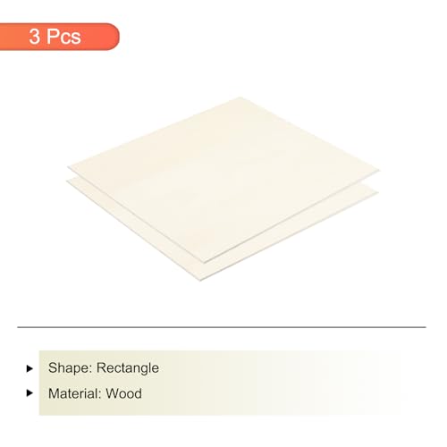 MECCANIXITY 3pcs Basswood Sheet 6x8x3/16 Inch Unfinished Wood Boards - size: 6 x 8 x 3/16 Inch