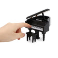 Miniature Piano for Dollhouse Furniture Upright Grand Piano with Stool Instrument 1 12 Ornament Artificial House Scene Accessories Desktop Decoration - style: Black