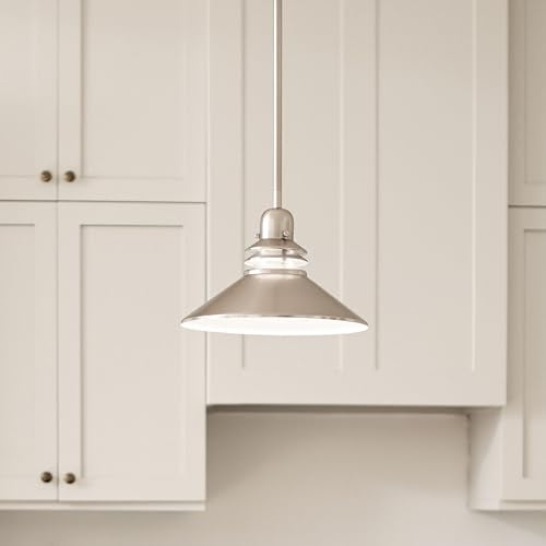 Kichler Grenoble Mini Pendant Light with Cone Shade, Brushed Nickel