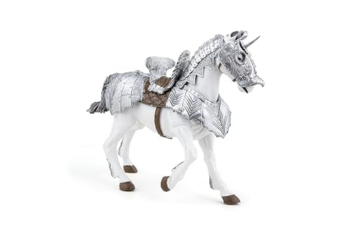 Papo - Realistic Armored Horse Figure - Ages 3+ - Fantasy & Medieval Collection - Creative Play Knights - Gift Idea Toy for Girls and Boys