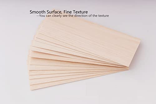 12 Pack Balsa Wood Sheets 1/16 x 4 x 12 Inch Unfinished Natural Wood - size: 12 x 4 x 1/16 inch
