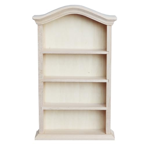 Ipetboom Mini Bookcase for Dollhouse Mini Furniture Model Storage Shelf House Simulation Accessory for 1/12 Scale Doll House Display DIY Craft Decor 6.10 X 3.66 X 1.10 in