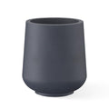 Kante 17.3" Tall Round Curved Concrete Planter, Charcoal Floor Pot - color: Charcoal, size: 15.3" D