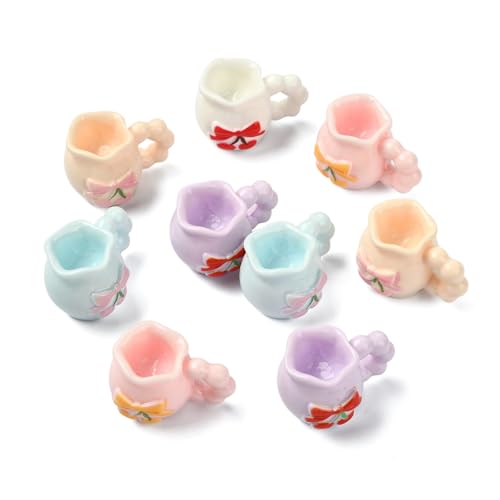 Stiesy 30 Pcs Resin Cherry Blossom Vase Miniature Mini Floral Figurines Decor for Home Office Desk Shelf Display Accessories - color: Vase-24pcs