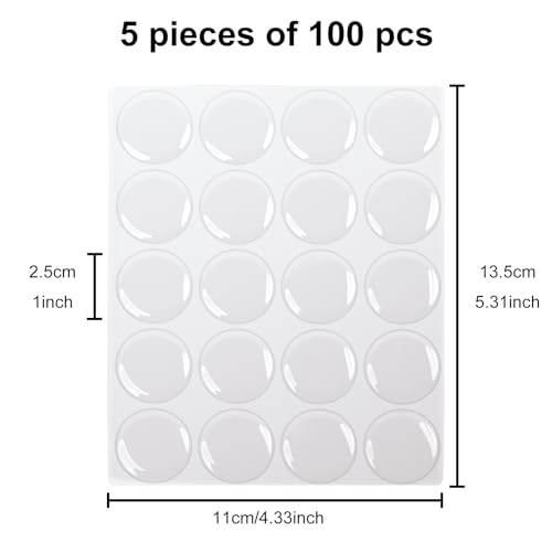 Epoxy Resin Dome Stickers – Clear or Glitter Self-Adhesive Dots for DIY Crafts, Bottle Caps, Hair Bows, Scrapbooks, Jewelry & Pendants 1 Inch Clear 100PCS - color: Clear, size: 1 Inch
