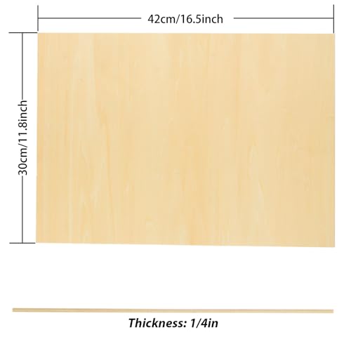 8 Pack Basswood Sheets for Crafts - 12 x 16 x 1/4 Inch 6mm Thin Plywood Sheets Unfinished Bass Wood Boards for Arts and Crafts, Painting, Pyrography, Wood Engraving, Wood Burning, Architectural Models