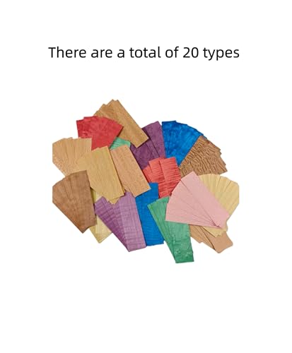 Unfinished Exotic Fingerboard Wood Veneer Sheet 1.7 inches x 5.9 inches, Thickness of 1/50 inch, Used for Inlay Woodworking Projects and Fingerboard Production. 100 Pieces