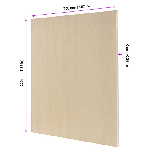JEUIHAU 20 Pack 8 x 8 Inch Basswood Sheets, 1/4 Inch Thick Square Plywood Wood Sheets, Unfinished Basswood Sheet for Engraving, Wood Burning and Laser Projects