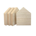 6 Inch 4 Pieces Unfinished Wooden House Shaped Blocks for Crafts Blank Wood House Freestanding Mother's Day Memorial Sign，1 Inch Thick MDF - size: 6 in