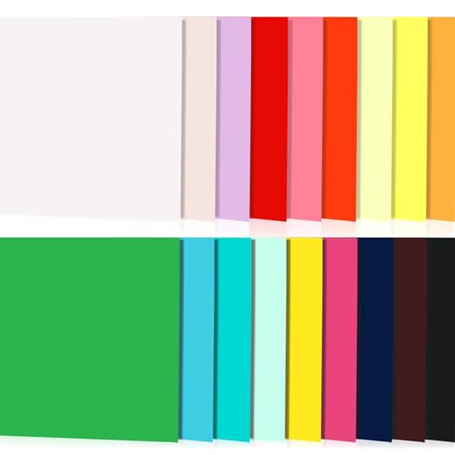 Geelin 18 Pcs 12 x 12 Inches Double-Sided Colored Plywood Sheets 1/8 Thin Craft Wood for Laser Cutting Engraving DIY Crafts Architectural Models Making (Multicolor) - color: Multicolor