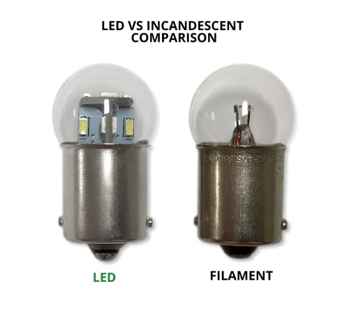 #81, #63, GM 142303 Miniature Bulb LED Replacement | 6.5-Volt | BA15S Base | Dimmable | Replaces Bulb Number: 81, 63, GM 142303 (10-Pack; Amber) - color: Amber, size: 10-Pack