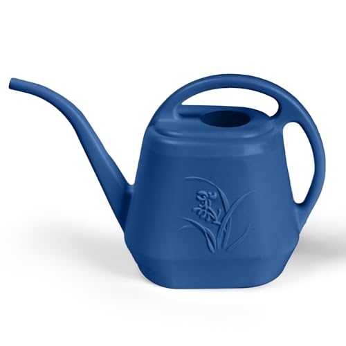 Watering Can - for Home Plant Garden - 1 Gallon - Navy Blue - color: Navy Blue