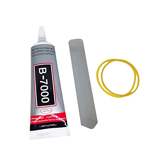 YiJieWZT B 7000 50 ml Clear Glue for Phones, Super Glue, Jewelry Glue, 1.6 fl.oz - with 1 Opening Pry Tool, 2 Rubber Bands - size: 50ML