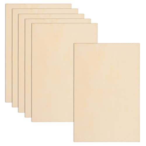 6 Pack Basswood Sheets 12 x 18 x 1/8 Inch-3 mm Unfinished Plywood for Craft Thin Wood Boards Sheets Rectangle Wood Panels for DIY School Projects, Painting, Laser Projects, Woodworking, Model Making - size: 12 x 18 x 1/8 Inch