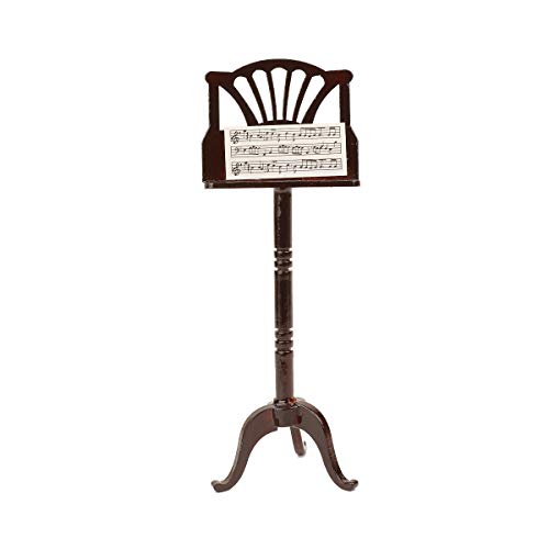 Wooden Miniature Music Stand Replica with Case Bookshelf Sculpture Ornament - color: Music Stand