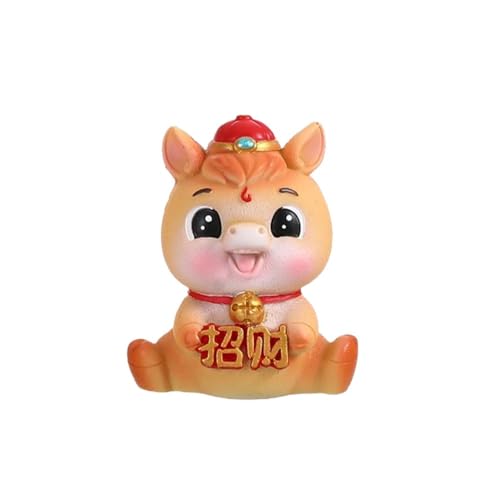 2026 Horse Year Mascot Cute Year of The Horse Car Ornament, Animal Statue Chinese Miniature Horse Figures(Style 1)