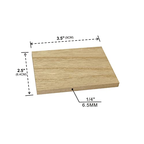36 Pieces Unifinished Wooden Cutouts for Crafts,2.5 x 3.5 Inches Regtangle Shape, 6.4mm 1/4th Inch Thick Unfinished Wood Tiles (Pack of 3) - size: 2.5X3.5 Inch (Pack of 3)