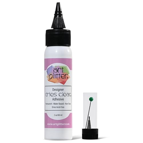 Art Institute Glitter Designer Dries Clear Glue, 2oz with Metal Tip & Pin