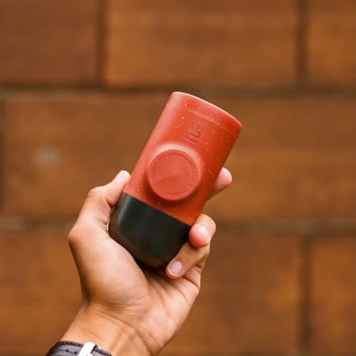WACACO Minipresso GR2, Portable Espresso Maker Compatible Ground Coffee, Espresso Machine 18 Bar Manually Operated (Copper Clay) - color: Copper Clay