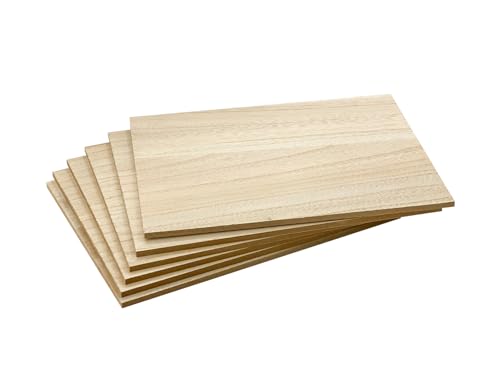 6 Pack MDF Wood Boards 9"x12"-1/4th inch Thick Wooden Planks, Double Sided Veneered MDF Sheet for Homemade DIY Crafts