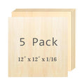 Cassny Unfinished Wood Pieces,5 Pack Basswood Sheets12 x12 x 1/16,Basswood Plywood Wood Sheets for Crafts,Perfect for Painting,Drawing,Laser,Engraving,Burning and CNC Cutting (5pack 12 x12 x 1/16) - color: 5pack 12 x12 x 1/16