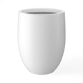 Kante Large Round Bullet White Concrete Planter 21.7" Tall, Outdoor - color: White