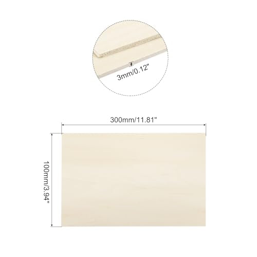MECCANIXITY 3pcs Basswood Sheet 4x12x1/8 Inch Unfinished Wood Boards - size: 4 x 12 x 1/8 Inch