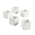 Ivy Lane Design Smooth Square Flower Pots, White, Set of 5 - color: White, size: Square