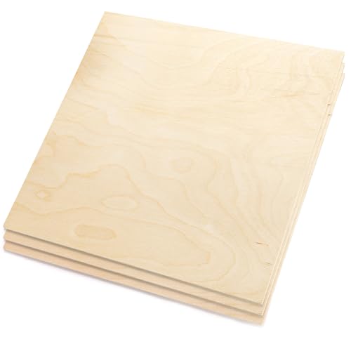 Yarlung 10 Pack Baltic Birch Plywood, 11.8 x 11.8 x 1/4 Inch Birch Wood Sheets, Unfinished Wood Board for Crafts, Lasers, Models, Painting, Wood Engraving