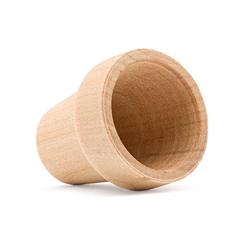 Woodpeckers Small Wooden Flower Pot 1-9/16-inch x 1-1/2-inch, Pack of 24 Wood Craft Flower Planter to Paint - size: 1-1/2 inch