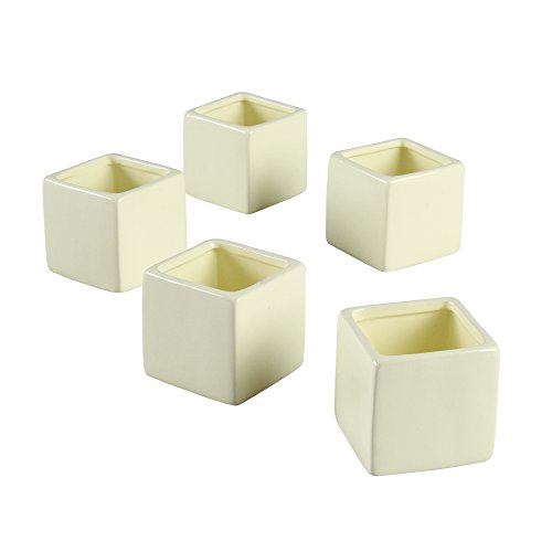 Ivy Lane Design Smooth Square Favor Flower Pots, Ivory, Set of 5 - color: Ivory, size: Square