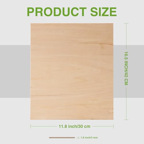 ROBOTIME 6-Pack Basswood Sheets 1/8" - 12 x 16 x 1/8 Inch - 3mm Plywood Sheets for Laser Cutting, Engraving & Wood Burning (Pyrography) - Thin Unfinished Wood Boards for Craft - color: Basswood, size: 1/8" x 12" x 16"-6 Pack
