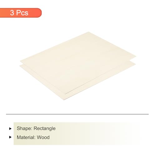 MECCANIXITY 3pcs Basswood Sheet 6x8x1/8 Inch Unfinished Wood Boards - size: 6 x 8 x 1/8 Inch