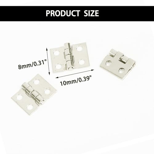 20PCS RC Car Mini Door Folding Hinge with Screws for RC Car Truck DIY Model Toy Hinge Parts (Silver) - color: Silver