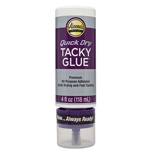 Aleene's Quick Dry Tacky Glue for Crafts in Always Ready Bottle, Nontoxic, Dries Extra Fast and Clear, 4 fl oz - size: 4 FL OZ