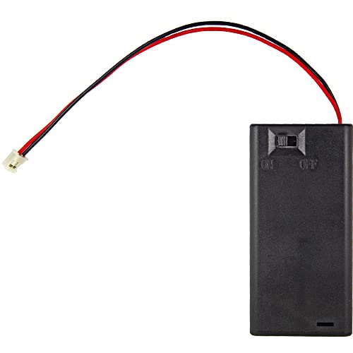 whiteeeen 2pcs with Switch and Cover Black Plastic 2 x 1.5V AA Battery Box Case Cell Holder with ph2.0 PH 2.0mm Connector