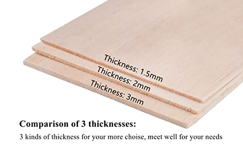 12 Pack Balsa Wood Sheets 1/8 x 4 x 12 Inch Unfinished Natural Wood - size: 12 x 4 x 1/8 inch