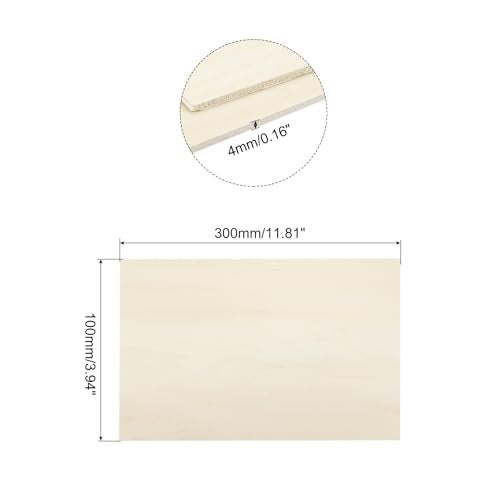 MECCANIXITY 3pcs Basswood Sheet 4x12x5/32 Inch Unfinished Wood Boards - size: 4 x 12 x 5/32 Inch