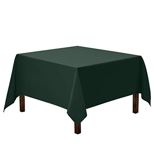 Gee Di Moda Square Tablecloth - 70 x 70 Inch Hunter Green Table Cloth for Medium Square or Round Tables - Heavy Duty Washable Fabric - for Buffet Table, Holiday Party, Dinner, Wedding & Baby Shower - color: Hunter Green, size: 70" x 70" (Square)