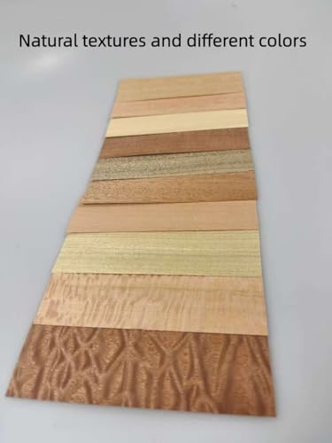 Unfinished Exotic Fingerboard Wood Veneer Sheet 1.7 inches x 5.9 inches, Thickness of 1/50 inch, Used for Inlay Woodworking Projects and Fingerboard Production. 100 Pieces