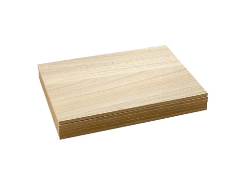 6 Pack MDF Wood Boards 9"x12"-1/4th inch Thick Wooden Planks, Double Sided Veneered MDF Sheet for Homemade DIY Crafts